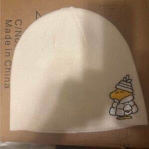 Kate Spade x Peanuts Off White Beanie with Woodstock design